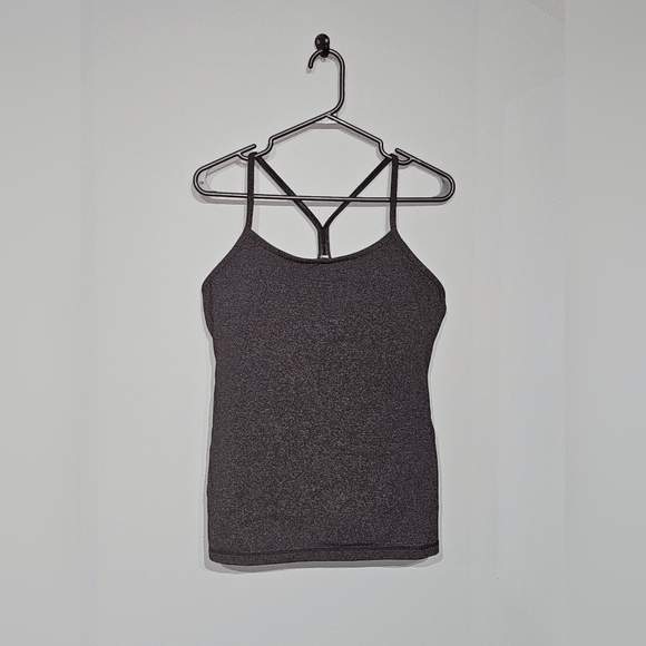 Lululemon Power Pose Tank Heathered Black Size 10 - Picture 3 of 7